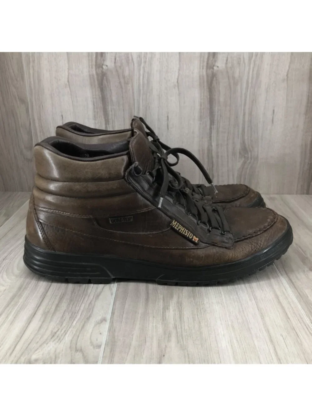 Mephisto Shoes Mens 13 Nikki Brown Leather Lace Up Comfort Hiking Shoes